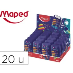 SACAPUNTAS MAPED PLASTICO CONNECT PIXEL PARTY 2 USOS CON GOMA DE BORRAR