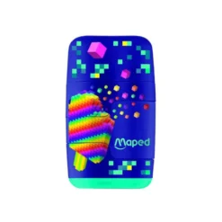 SACAPUNTAS MAPED PLASTICO CONNECT PIXEL PARTY 2 USOS CON GOMA DE BORRAR