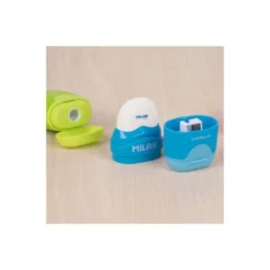 SACAPUNTAS MILAN CAPSULE PLASTICO 1 USO CON GOMA + 2 RECAMBIOS DE GOMA