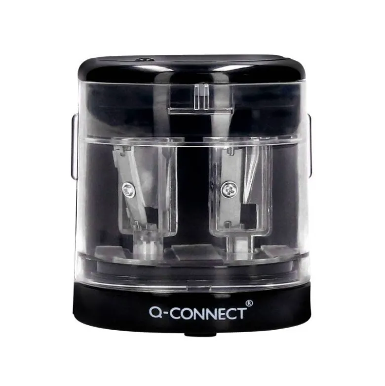 SACAPUNTAS Q-CONNECT KF14568 ELECTRICO DE SOBREMESA CABLE USB/4 PILAS AA AFILA CUCHILLA DIAMETROS DE 6 A 12MM DOS USOS
