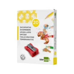 SACAPUNTAS LIDERPAPEL METALICO CUÑA 1 USO COLOR ROJO