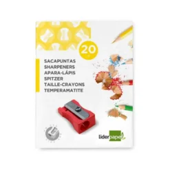 SACAPUNTAS LIDERPAPEL METALICO CUÑA 1 USO COLOR ROJO