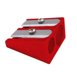 SACAPUNTAS LIDERPAPEL METALICO CUÑA 2 USOS COLOR ROJO