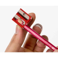 SACAPUNTAS LIDERPAPEL METALICO CUÑA 2 USOS COLOR ROJO