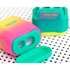 SACAPUNTAS MILAN COMPACT SUNSET PLASTICO 2 USOS COLORES SURTIDOS "NO SE PUEDEN ELEGIR"