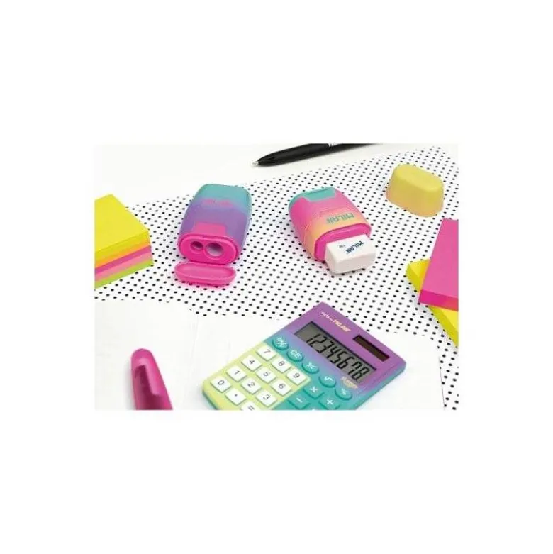 SACAPUNTAS MILAN COMPACT SUNSET PLASTICO 2 USOS CON GOMA DE BORRAR COLORES SURTIDOS " NO SE PEUDEN ELEGIR"