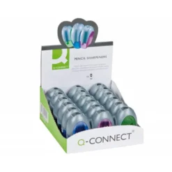 SACAPUNTAS Q-CONNECT METALICO 1 USO CON DEPOSITO COLORES SURTIDOS 