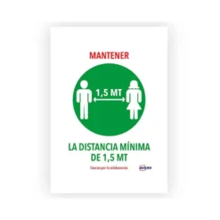 SEÑAL ADHESIVA AVERY MANTENER DISTANCIA MININA DE 1,5 MT DIN A4 RESISTENTE A LOS RAYOS UV PACK DE 2 UNIDADES
