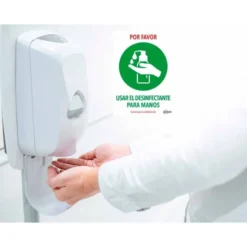 SEÑAL ADHESIVA AVERY USAR DESINFECTANTE PARA LAS MANOS DIN A4 RESISTENTE A LOS RAYOS UV PACK DE 2 UNIDADES