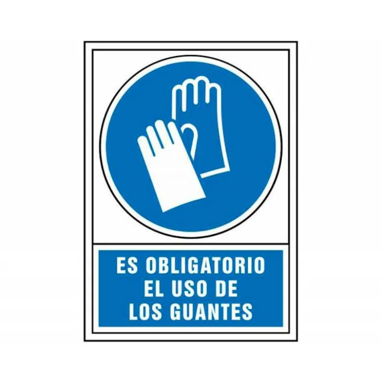 Señal marca Syssa obligatorio uso guantes