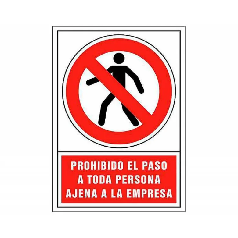 Señal marca Syssa prohibido el paso personal ajeno