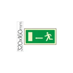 Señal marca Syssa salida emergencia flecha izquierda