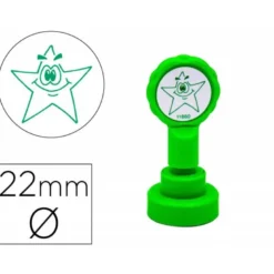 SELLO ARTLINE EMOTICONO ESTRELLA COLOR VERDE 22 MM DIAMETRO