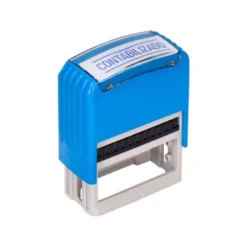 SELLO ENTINTADO AUTOMATICO Q-CONNECT CONTABILIZADO ALMOHADILLA 14X38 MM COLOR AZUL