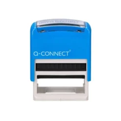 SELLO ENTINTADO AUTOMATICO Q-CONNECT CONTABILIZADO ALMOHADILLA 14X38 MM COLOR AZUL