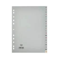 Separador alfabetico Elba plástico DIN A4 11 taladros en color gris