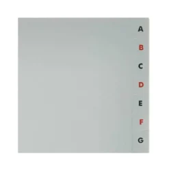 Separador alfabetico Elba plástico DIN A4 11 taladros en color gris