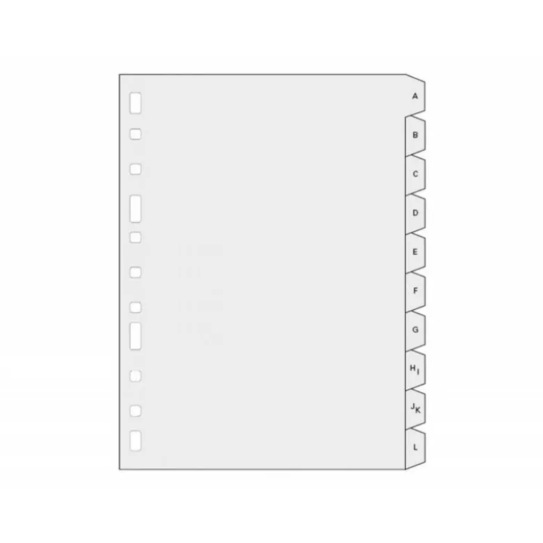 Separador alfabetico marca multifin 3005 plastico folio natural