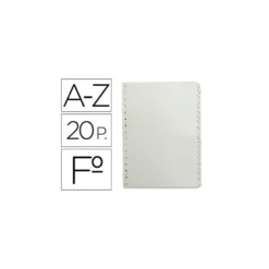 Separador alfabetico marca multifin 3005 plastico folio natural