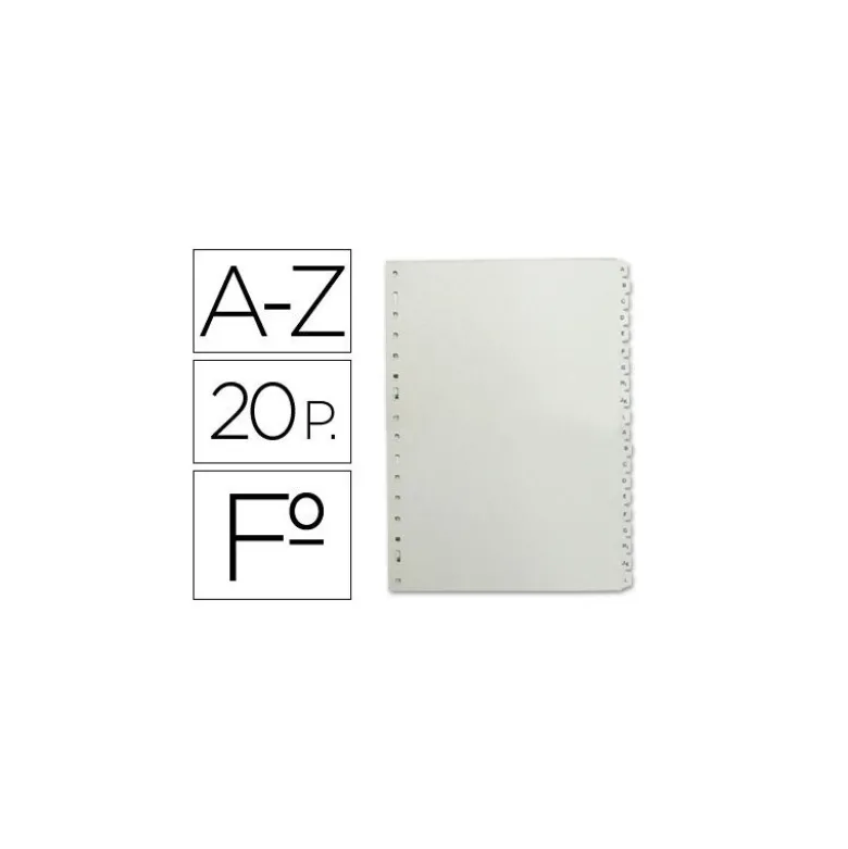 Separador alfabetico marca multifin 3005 plastico folio natural