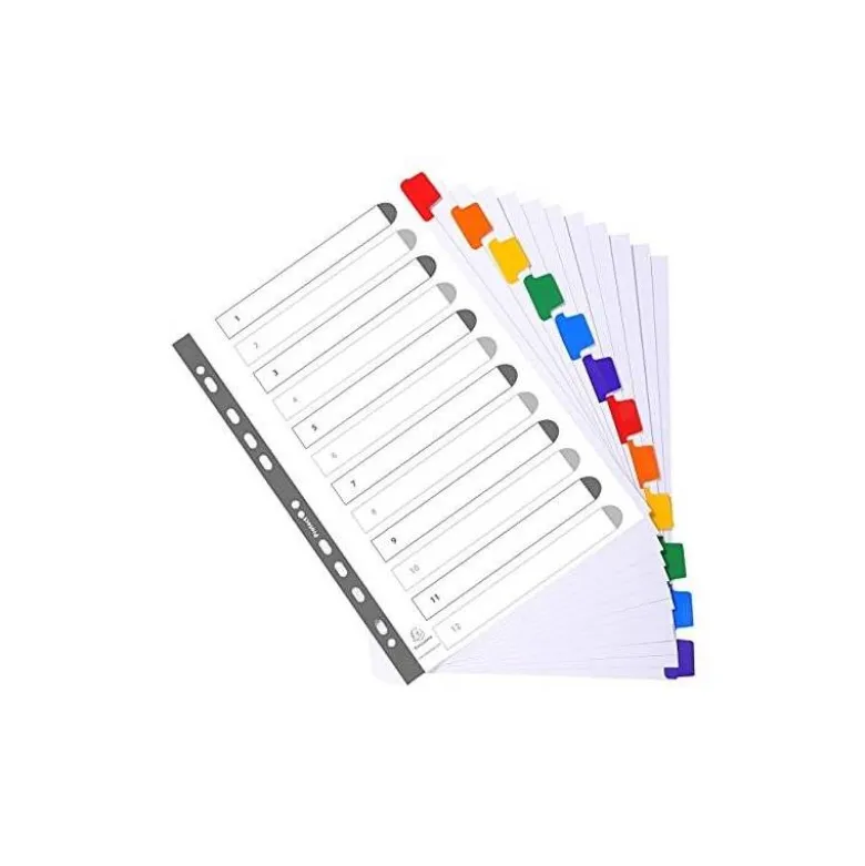 Separadores cartulina Exacompta Din A4+ juego de 12 color blanco