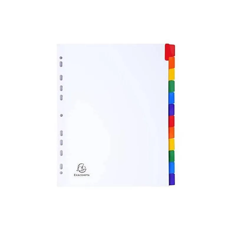 Separadores cartulina Exacompta Din A4+ juego de 12 color blanco