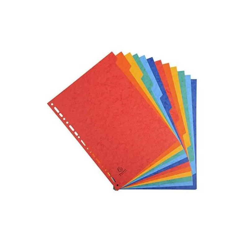 Separadores cartulina Exacompta Din A4+ juego de 12 colores