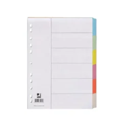 Separadores de cartulina Q-Connect multitaladro Din A4 juego de 6 multitaladro