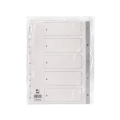 Separadores de plastico Q-Connect numericos multitaladro DIN A4