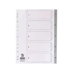 Separadores de plastico Q-Connect numericos multitaladro DIN A4