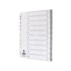Separadores de plastico Q-Connect numericos multitaladro 1-10 DIN A4