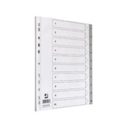 Separadores de plastico Q-Connect numericos multitaladro 1-10 DIN A4