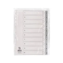 Separadores de plastico Q-Connect numericos multitaladro 1-10 DIN A4