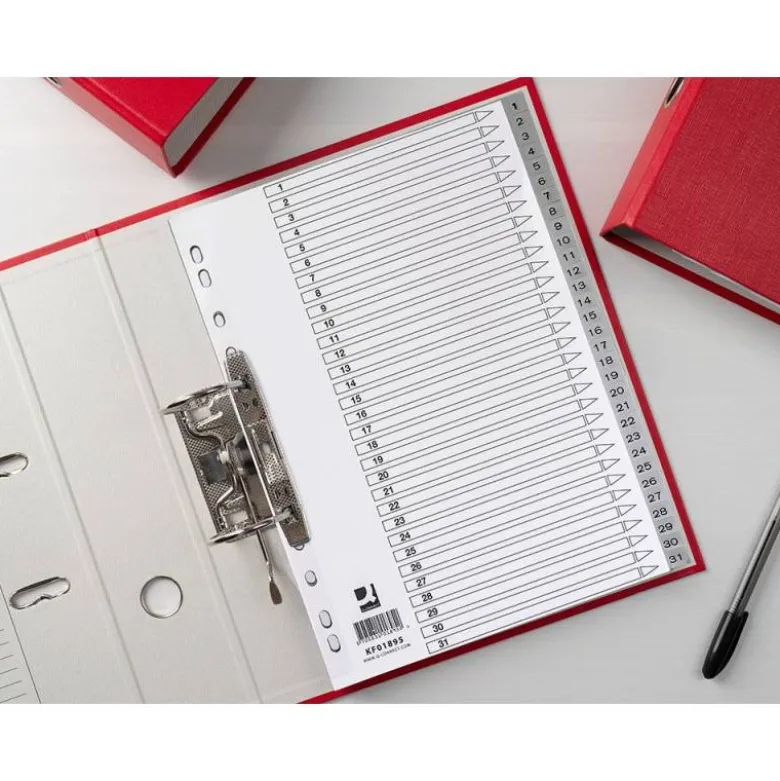 Separadores de plastico Q-Connect numericos multitaladro Din A4