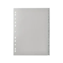 Separadores de plastico Q-Connect numericos multitaladro Din A4