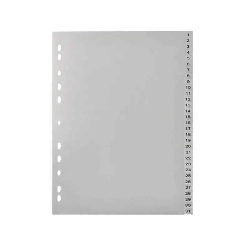 Separadores de plastico Q-Connect numericos multitaladro Din A4