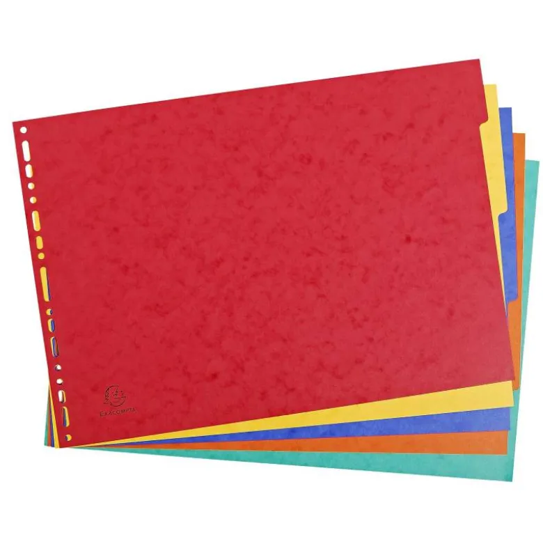SEPARADORES EXACOMPTA CARTULINA BRILLO JUEGO DE 5 SEPARADORES DIN A3 APAISADO MULTITALADRO