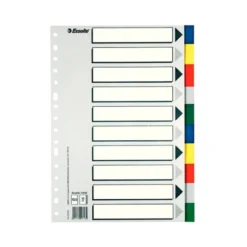 Separadores plastico Esselte Din A4 juego de 10 colores