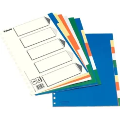 Separadores plastico Esselte Folio juego de 10 colores