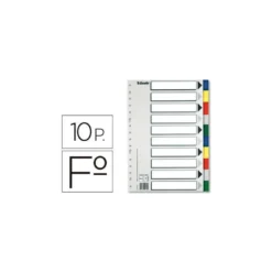 Separadores plastico Esselte Folio juego de 10 colores