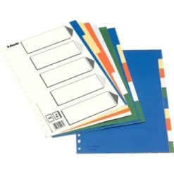 Separadores plastico Esselte Folio juego de 5 colores
