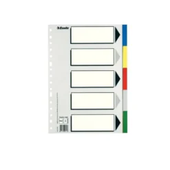Separadores plastico Esselte Folio juego de 5 colores