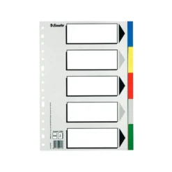 Separadores plastico Esselte Din A4 juego de 5 colores