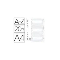 SEPARADOR EXACOMPTA CARTULINA BLANCA A-Z JUEGO DE 20 SEPARADORES DIN A4 11 TALADROS