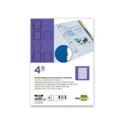 Separador liderpapel plastico juego de 5 separadores cuarto 11 taladros