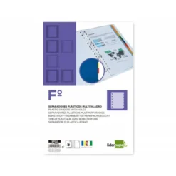 Separador liderpapel plastico juego de 5 separadores folio 16 taladros
