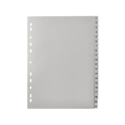 SEPARADOR NUMERICO MARCA Q-CONNECT PLASTICO 1-20 JUEGO DE 20 SEPARADORES DIN A4 MULTITALADRO