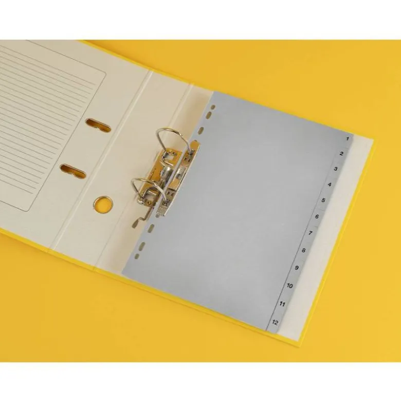 SEPARADOR NUMERICO Q-CONNECT PLASTICO 1-12 JUEGO DE 12 SEPARADORES DIN A4 MULTITALADRO
