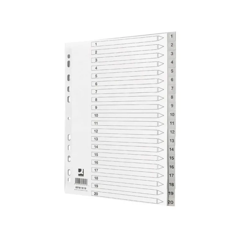 Separador Q-Connect Numerico 1-20 A4 multitaladro