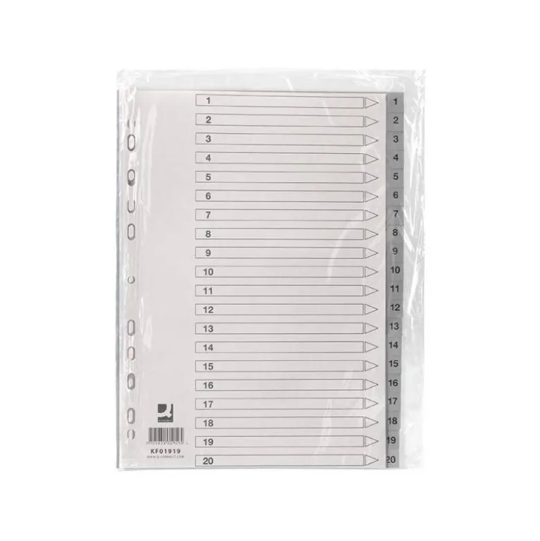 Separador Q-Connect Numerico 1-20 A4 multitaladro